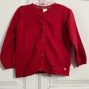 H&M | toddler | red cardigan with gold heart | size 2-3 years.